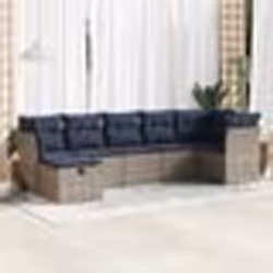 vidaXL Salon de jardin avec coussins 7 pcs gris résine tressée