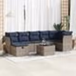 vidaXL Salon de jardin 8 pcs avec coussins gris résine tressée
