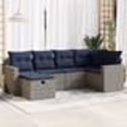 vidaXL Salon de jardin 6 pcs avec coussins gris résine tressée
