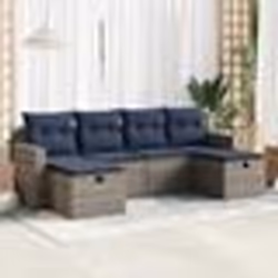 vidaXL Salon de jardin 6 pcs avec coussins gris résine tressée