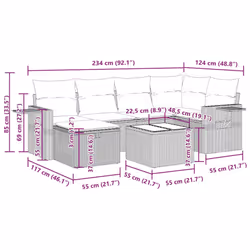 Salon De Jardin 7 Pcs Avec Coussins Noir Résine Tressée Vidaxl - Vue supplémentaire 2