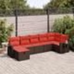 vidaXL Salon de jardin avec coussins 7 pcs marron résine tressée