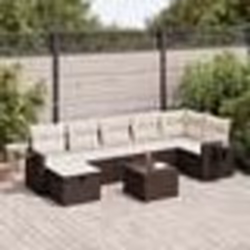 vidaXL Salon de jardin 8 pcs avec coussins marron résine tressée