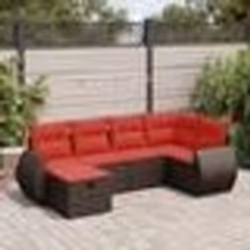 vidaXL Salon de jardin avec coussins 6 pcs marron résine tressée