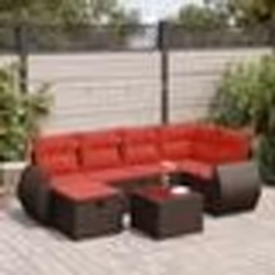 vidaXL Salon de jardin avec coussins 7 pcs marron résine tressée