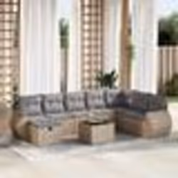 vidaXL Salon de jardin avec coussins 9 pcs beige résine tressée
