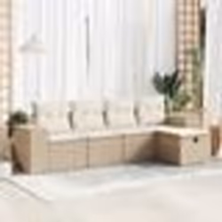 vidaXL Salon de jardin avec coussins 5 pcs beige résine tressée