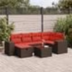 vidaXL Salon de jardin avec coussins 7 pcs marron résine tressée