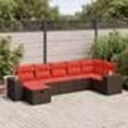 vidaXL Salon de jardin avec coussins 7 pcs marron résine tressée