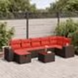 vidaXL Salon de jardin 8 pcs avec coussins marron résine tressée