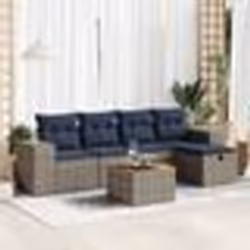 vidaXL Salon de jardin 6 pcs avec coussins gris résine tressée