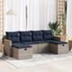 vidaXL Salon de jardin 6 pcs avec coussins gris résine tressée