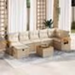 vidaXL Salon de jardin avec coussins 8 pcs beige résine tressée