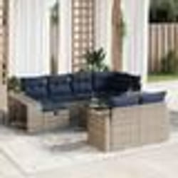 vidaXL Salon de jardin 11 pcs avec coussins gris résine tressée