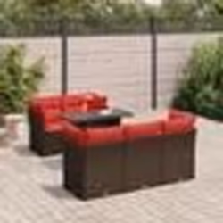 vidaXL Salon de jardin avec coussins 6pcs marron résine tressée acacia