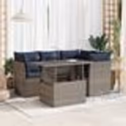 vidaXL Salon de jardin 5 pcs avec coussins gris résine tressée acacia