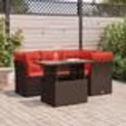 vidaXL Salon de jardin avec coussins 5pcs marron résine tressée acacia