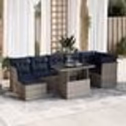 vidaXL Salon de jardin avec coussins 8 pcs gris résine tressée acacia