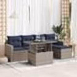 vidaXL Salon de jardin avec coussins 6 pcs gris résine tressée acacia