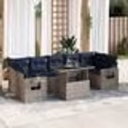 vidaXL Salon de jardin avec coussins 8 pcs gris résine tressée acacia