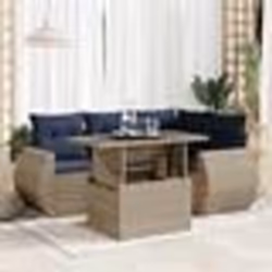 vidaXL Salon de jardin 5 pcs avec coussins gris résine tressée acacia