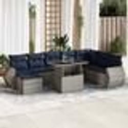 vidaXL Ensemble de canapés de jardin 11 pcs et coussins rotin acacia