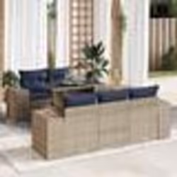 vidaXL Salon de jardin avec coussins 6 pcs gris résine tressée acacia