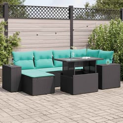 Salon De Jardin Avec Coussins 9 Pcs Noir Résine Tressée Acacia Vidaxl