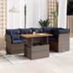vidaXL Salon de jardin 6 pcs avec coussins gris résine tressée