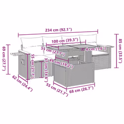 Salon De Jardin 5 Pcs Avec Coussins Noir Résine Tressée Vidaxl - Vue supplémentaire 2