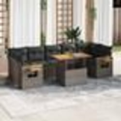 vidaXL Salon de jardin avec coussins 8 pcs gris résine tressée acacia