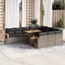 vidaXL Ensemble de canapés de jardin 11 pcs et coussins rotin acacia