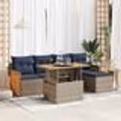 vidaXL Salon de jardin avec coussins 6 pcs gris résine tressée acacia