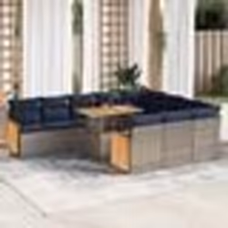vidaXL Ensemble de canapés de jardin 11 pcs et coussins rotin acacia