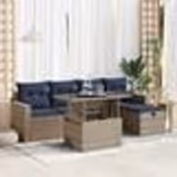 vidaXL Salon de jardin avec coussins 6pcs marron résine tressée acacia