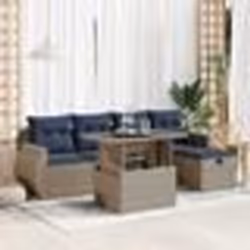 vidaXL Salon de jardin avec coussins 6pcs marron résine tressée acacia