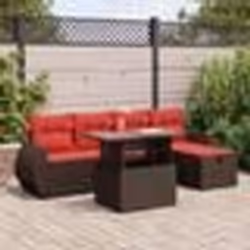 vidaXL Salon de jardin 6 pcs avec coussins noir résine tressée acacia