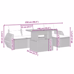 VidaXL 3328052 ensemble de meubles de jardin - Vue supplémentaire 4
