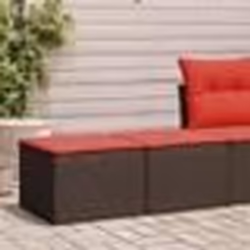 vidaXL Salon de jardin avec coussins 2pcs marron résine tressée acacia