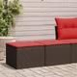 vidaXL Salon de jardin avec coussins 2pcs marron résine tressée acacia