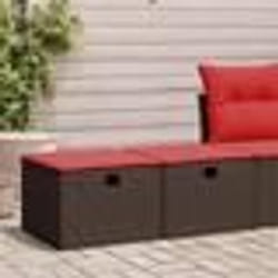 vidaXL Salon de jardin avec coussins 2pcs marron résine tressée acacia