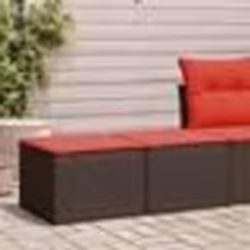 vidaXL Salon de jardin avec coussins 2pcs marron résine tressée acacia