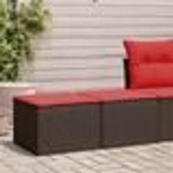 vidaXL Salon de jardin avec coussins 2pcs marron résine tressée acacia
