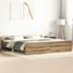 vidaXL Cadre de lit sans matelas chêne artisanal 180x200 cm meuble de chambre sommier lit lit double 3328761