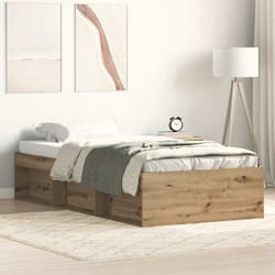 Cadre De Lit Sans Matelas Chêne Artisanal 90x200 Cm Vidaxl