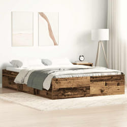 Vidaxl - Cadre De Lit Sans Matelas Vieux Bois 120x200 Cm Bois Ingénierie