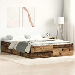 Cadre de lit sans matelas vieux bois 140x200 cm bois ingénierie Vidaxl