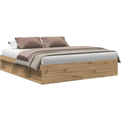 Cadre de lit sans matelas chêne artisanal 180x200 cm Vidaxl