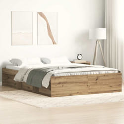 Cadre de lit sans matelas chêne artisanal 120x190 cm Vidaxl