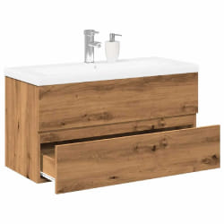 vidaXL Meuble lavabo avec vasque - Chêne artisanal